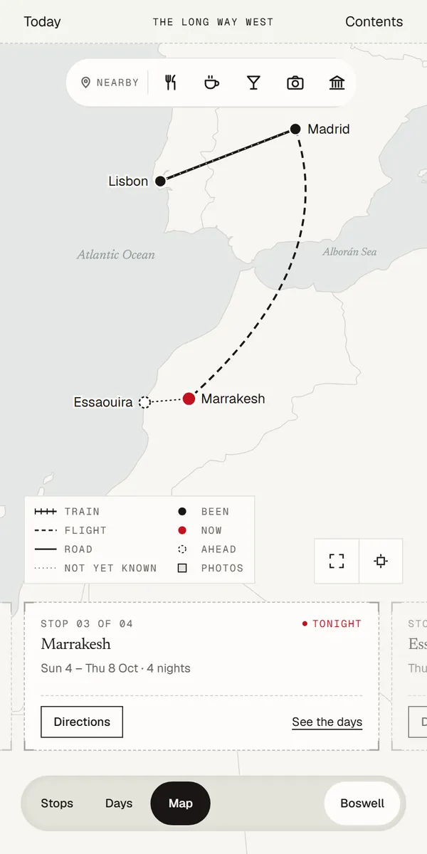 Map: Lisbon, Madrid, Marrakesh and Essaouira, Marrakesh tonight